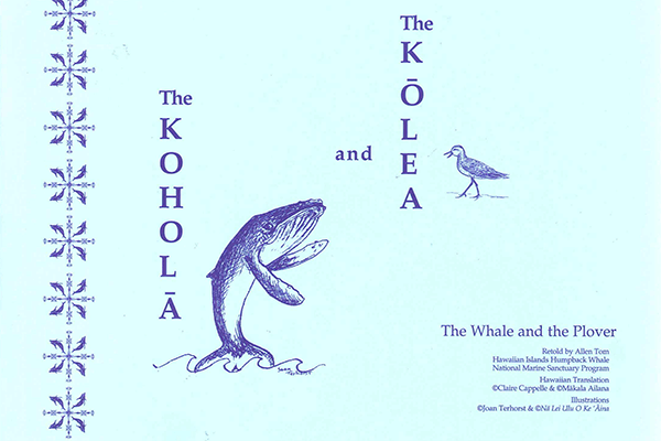illustrations of a whale and a bird